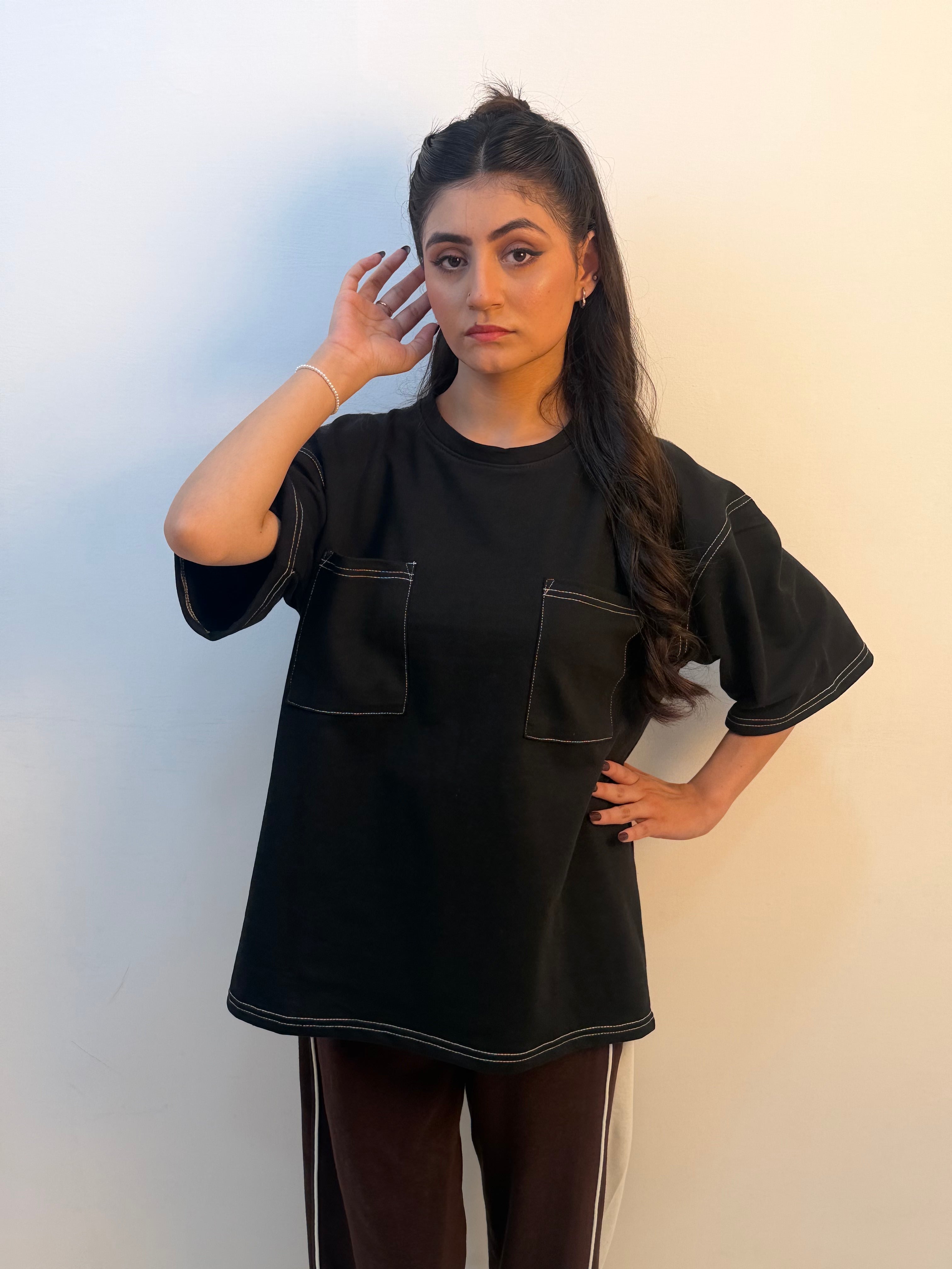 BLACK DUAL POCKET DRIFT