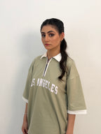 SAGE  GREEN ZIP POLO