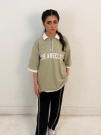 SAGE  GREEN ZIP POLO