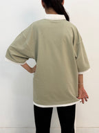 SAGE  GREEN ZIP POLO